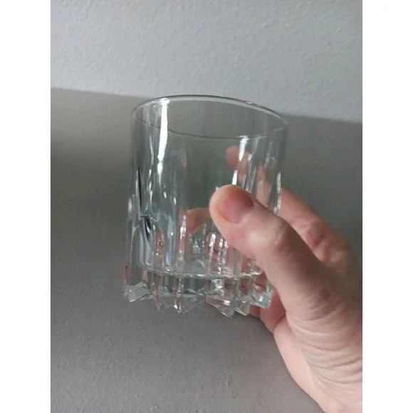 2 Italian Rocks Glass UNMATCHED Cut Glass Art Deco Regency Luxury Barware Retro - Picture 7 of 10